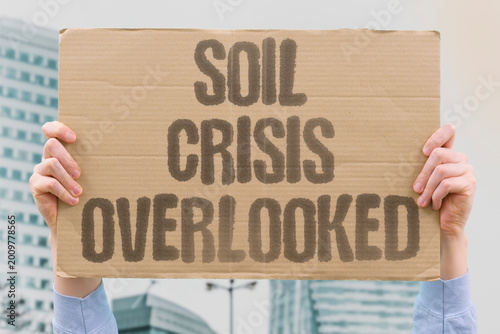 Картината върху платно "Soil Crisis Overlooked" Global topsoil depletion constitutes a critical long-term food security threat receiving insufficient policy attention