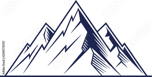 Fotografía Realistic Snowy Mountain Peak Illustration