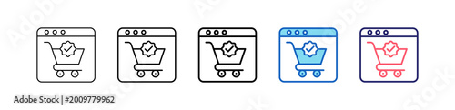 Фотография Checkout Icon In 5 Different Styles Set Collection.