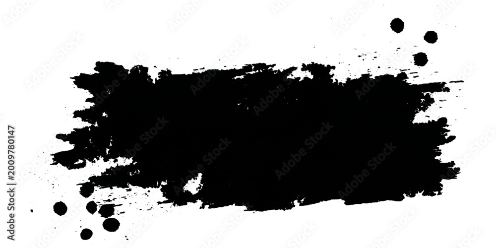 Fototapeta premium Abstract black grunge ink paint splatter splash brushstroke texture background.