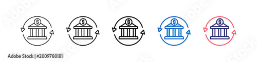 Wire Transfer Icon In 5 Different Styles Set Collection.   