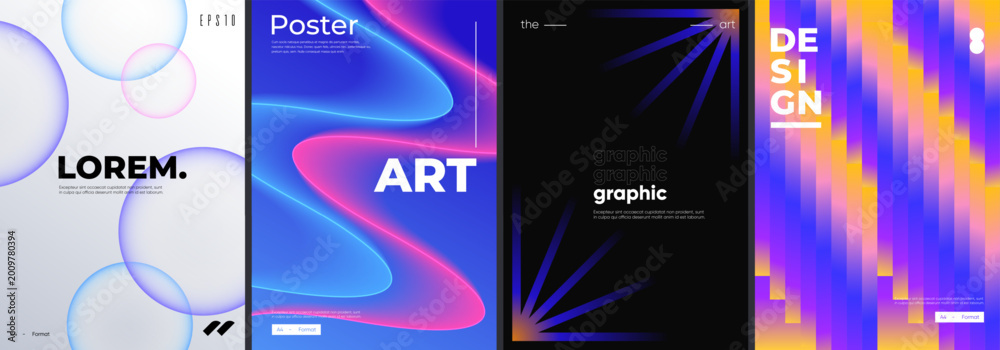 Fototapeta premium Futuristic posters collection with different design.