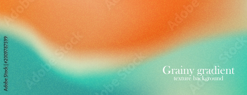 Canvas Print Gritty summer teal and orange gradient background