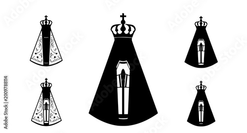 Foto Our lady of montserrat variations of the black madonna iconography