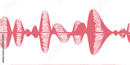 Tableau sur toile A red heart vector design featuring a passion symbol heartbeat ECG line and deco