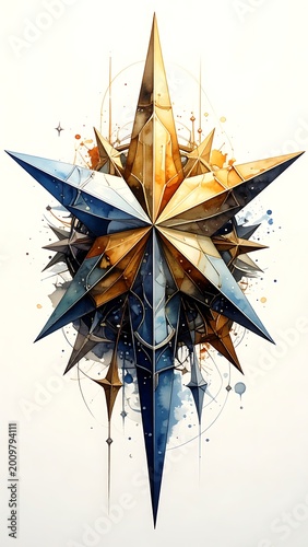 Abstract Star Design with Sharp Points.
