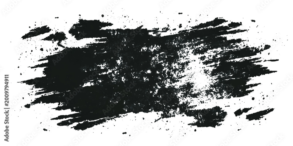 Fototapeta premium Abstract black grunge ink paint splatter splash brushstroke texture background.