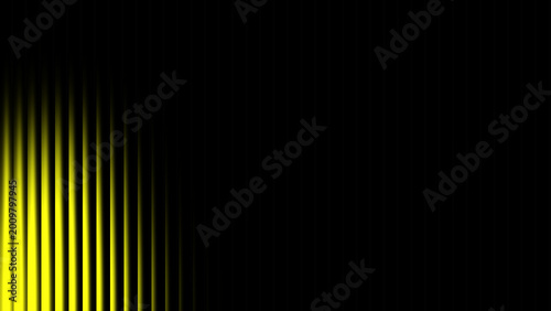 Quadro su tela Clean vertical glass refraction in bright yellow, gold, and mustard tones featuring smooth abstract graphic backgrounds for media screens