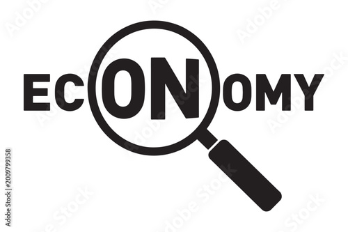 Economy Analysis Magnifying Glass Finance Research Concept Vector