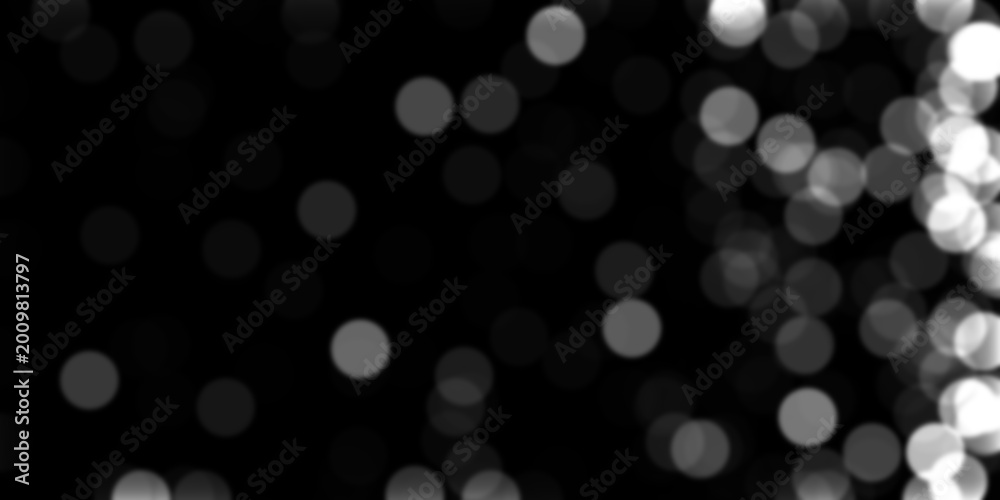Fototapeta premium Black background with white bokeh lights and smooth blur effect.