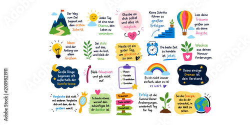 фотографія motivational german quotes vector set modern typography design