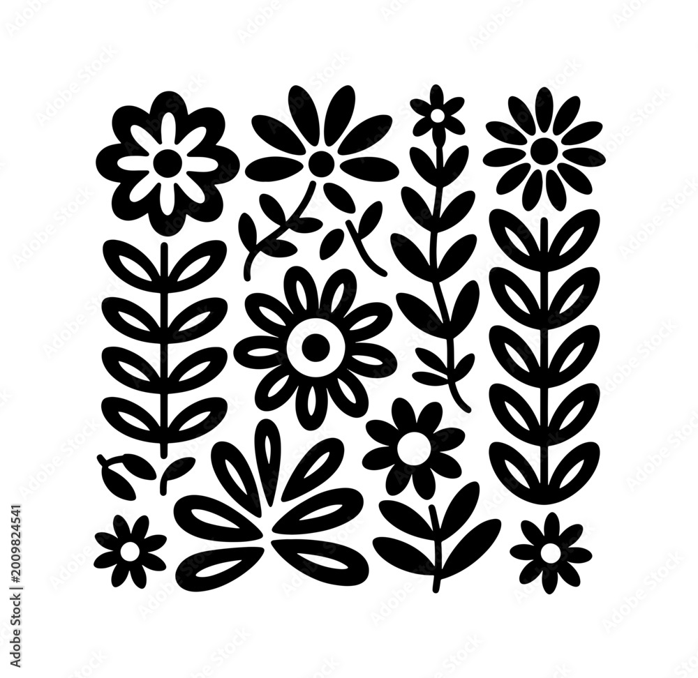Fototapeta premium Abstract hand drawn geometric simple minimalistic seamless patterns