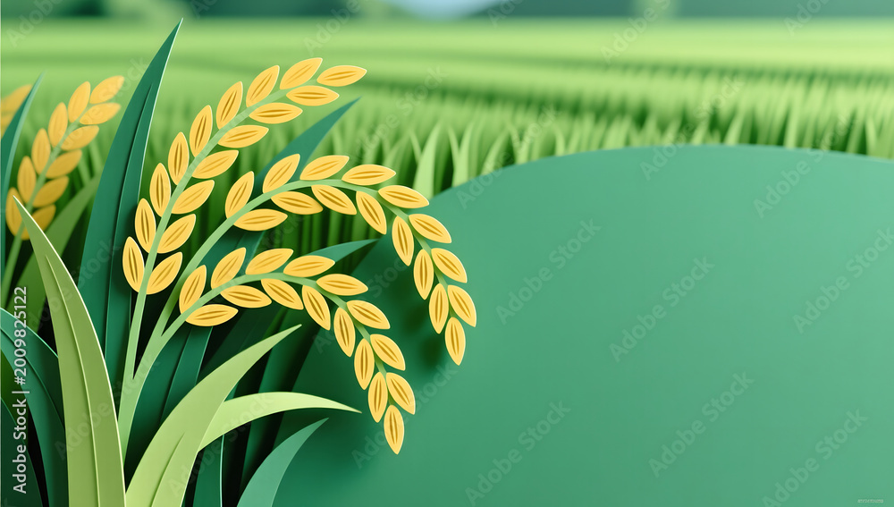 Fototapeta premium Grain Buds Solar Terms Growth Paper Art