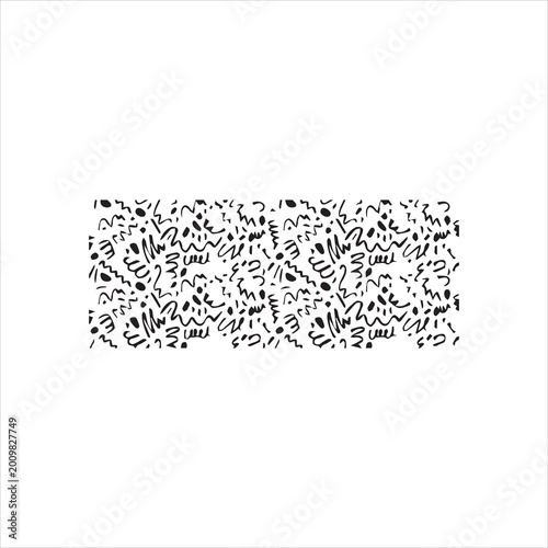 Tableau sur toile Abstract black ink splatters on white background forming chaotic patterns Vector