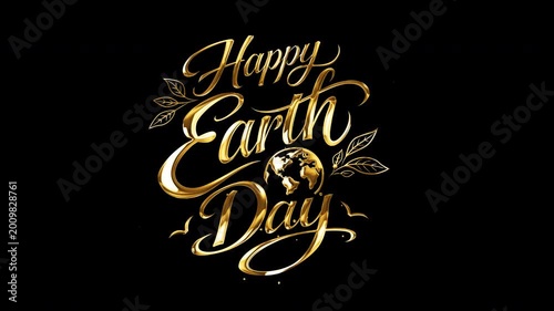 Happy Earth Day Text Animation