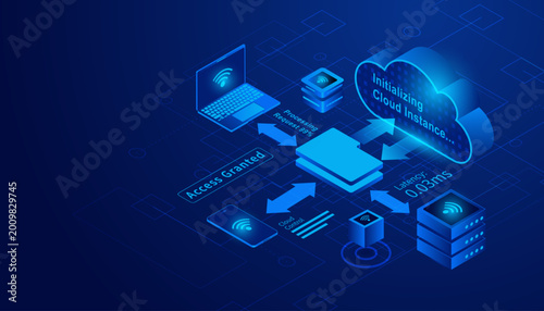 Photos Cloud Computing Instance Server Network System Data Processing Technology Concep