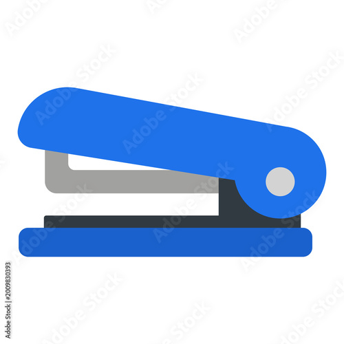 Blue Stapler Icon Flat Vector for Office Supplies School Stationery and Document Binding Design Elements