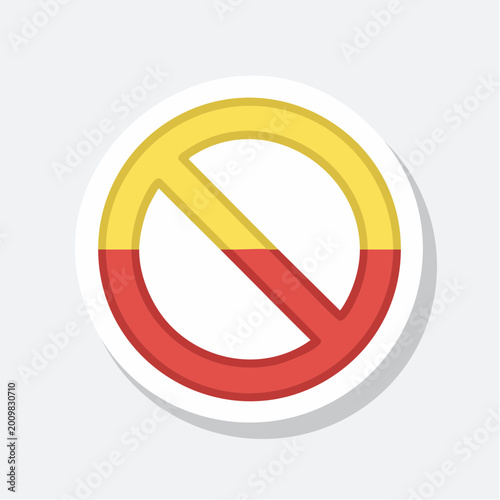 Free Download Red and Yellow Prohibition Sign - GFXLoad