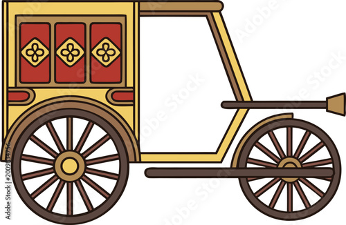 Bild auf Leinwand Traditional Rickshaw Transport Street Scene
