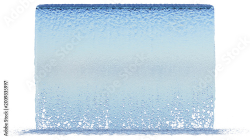 Canvastavla Front view of a Wide wall of large Water flow with some splashes and ripples on