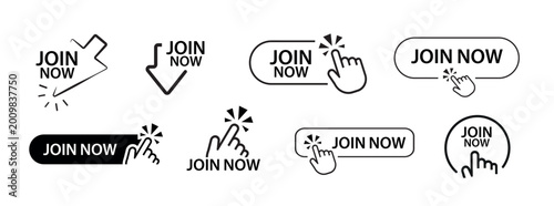 join now sign on white background