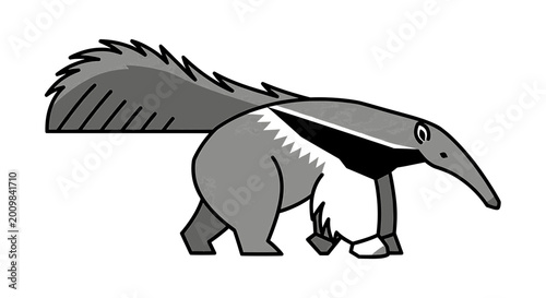 Valokuva Giant Anteater Vector Illustration Isolated on White Background