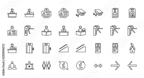 Fotografía Collection of Hand Drawn Icons Representing Public Transportation and Access