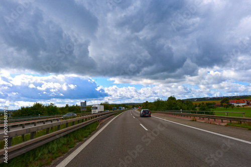Obraz na plátne A81 bei Gärtringen, Fahrtrichtung Süden in Baden-Württemberg