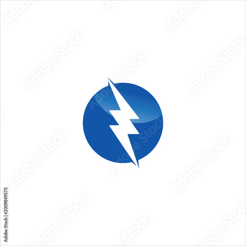 Free Download Blue Lightning Bolt Icon in Circle – Energy Power Symbol Illustration - GFXLoad