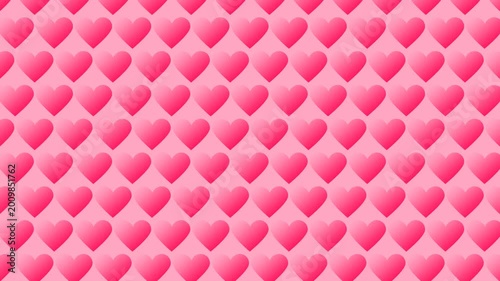 Seamless Pink Heart Pattern Background Loop for Valentines Day and Romantic Themes.