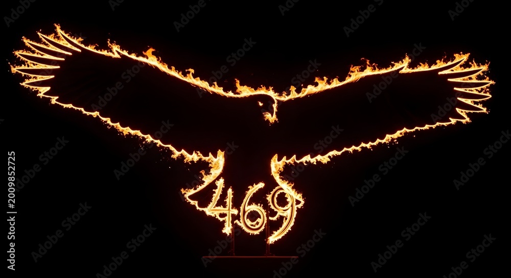 Fototapeta premium Fiery phoenix rising a dramatic illustration of rebirth and transformation in vibrant colors