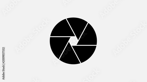 Minimalist black and white circular animation template with dynamic motion lines