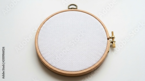 Round embroidery hoop wooden frame made light-colored wood