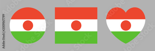 Flag of Niger button, sticker set. Flag round, rectangular, heart icon, badge. Circle, rectangle, heart banner, background national Niger flag. Free Download Flag of Niger button, sticker set. Flag round, rectangular, heart icon, badge. Circle, rectangle, heart banner, background national Niger flag. - GFXLoad