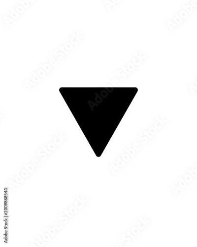 Free Download Versatile minimalist black downward-pointing triangle icon, perfect for user interface elements, indicating direction, dropdown menus, or content expansion in digital applications - GFXLoad