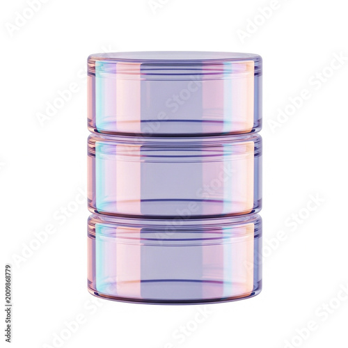 Iridescent holographic cylindrical container stack