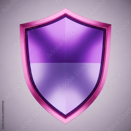 3d pink shield icon for cybersecurity protection and digital safety concept