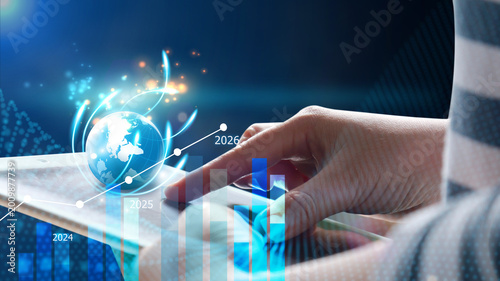 Fotografía Businesswoman calculating financial data for long term investment growth goals