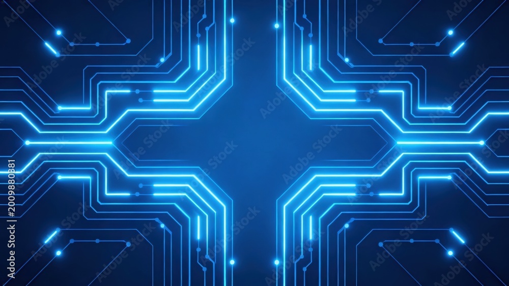 Obraz premium Blue glowing circuit board pattern
