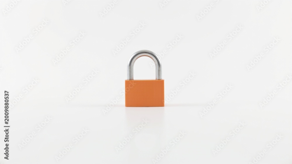 Fototapeta premium 3D rendering of a digital padlock on white background.