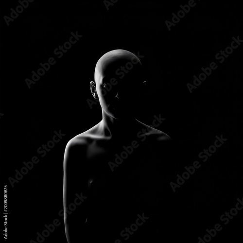 A stark conceptual void, deep black, representing the total absence and depletion of power, resources, or vital force; zero state ,fading ,null ,crisis