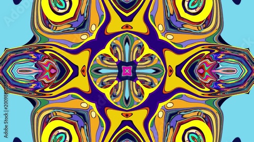 Colorful abstract kaleidoscope pattern with vibrant geometric shapes