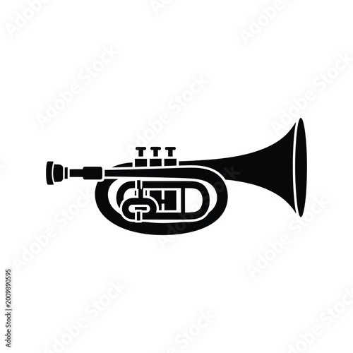 Photography Brass trumpet musical instrument vector illustration for orchestra and jazz concert music