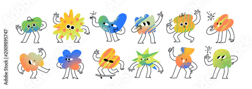 Bild auf Leinwand Abstract funny characters set