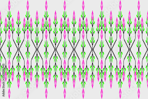 pink flowers background
A floral garden pattern in pink with green leaves and black branches, arranged symmetrically against a white background. This design is suitable for the textile industry, print
