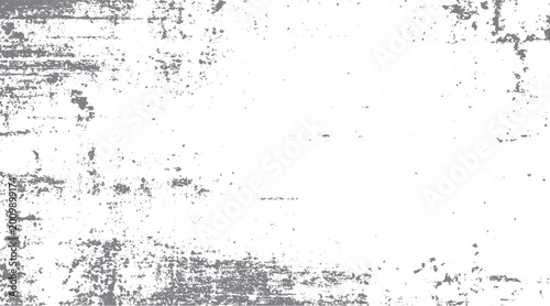 Grungy distressed texture background with scattered grey speckles and horizontal lines on white grunge