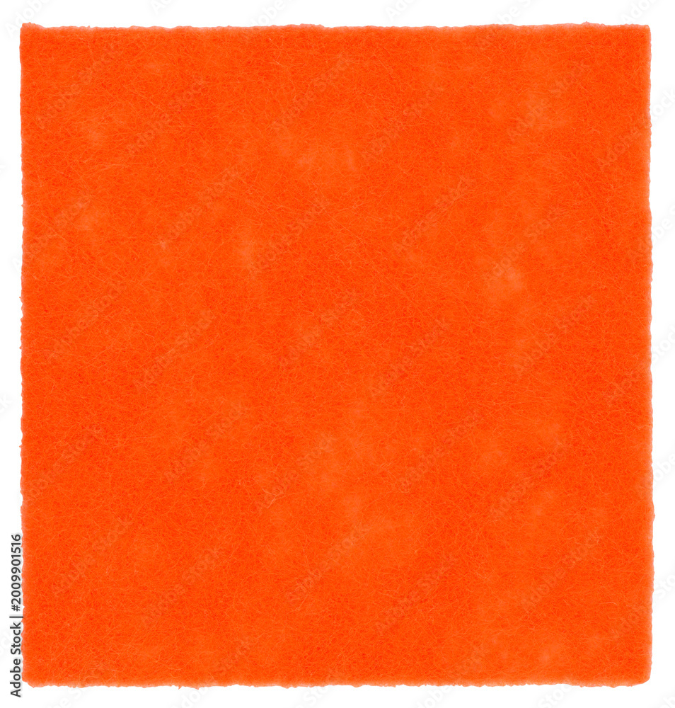 Fototapeta premium fluo orange felt nonwoven fabric cut out