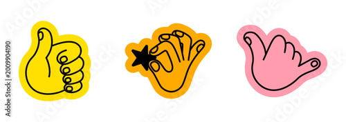 Slika na platnu Vector illustration in hand drawn doodle style, mascot and character hands and g