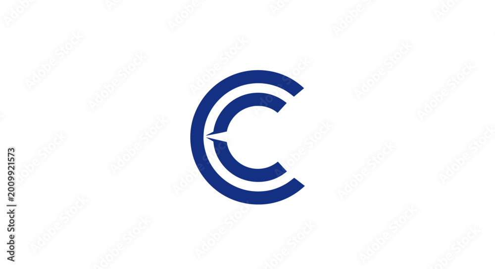 Fototapeta premium Abstract Blue Circular Logo Design on White Background
