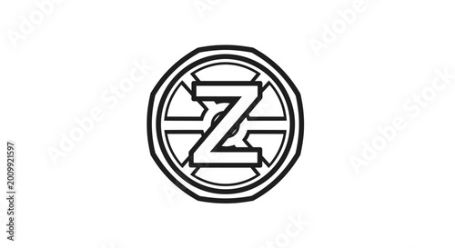 Free Download Stylized Letter Z Emblem in Circle - GFXLoad